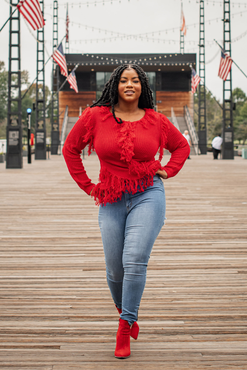 Twist and Frill Red Sweater LucyyLunaee