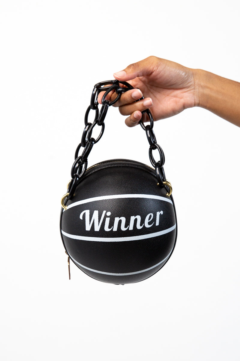 Winner's Circle Black Basketball Handbag