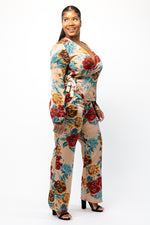 Champagne Floral Wrap Up Co-Ord Set