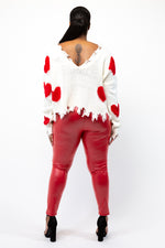 Lady In Red Faux Leather Leggings
