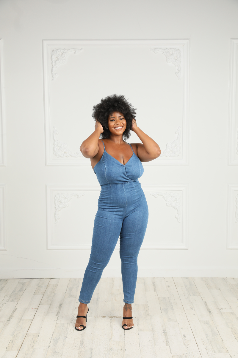 Baddie on Deck Blue Denim Jumpsuit LucyyLunaee