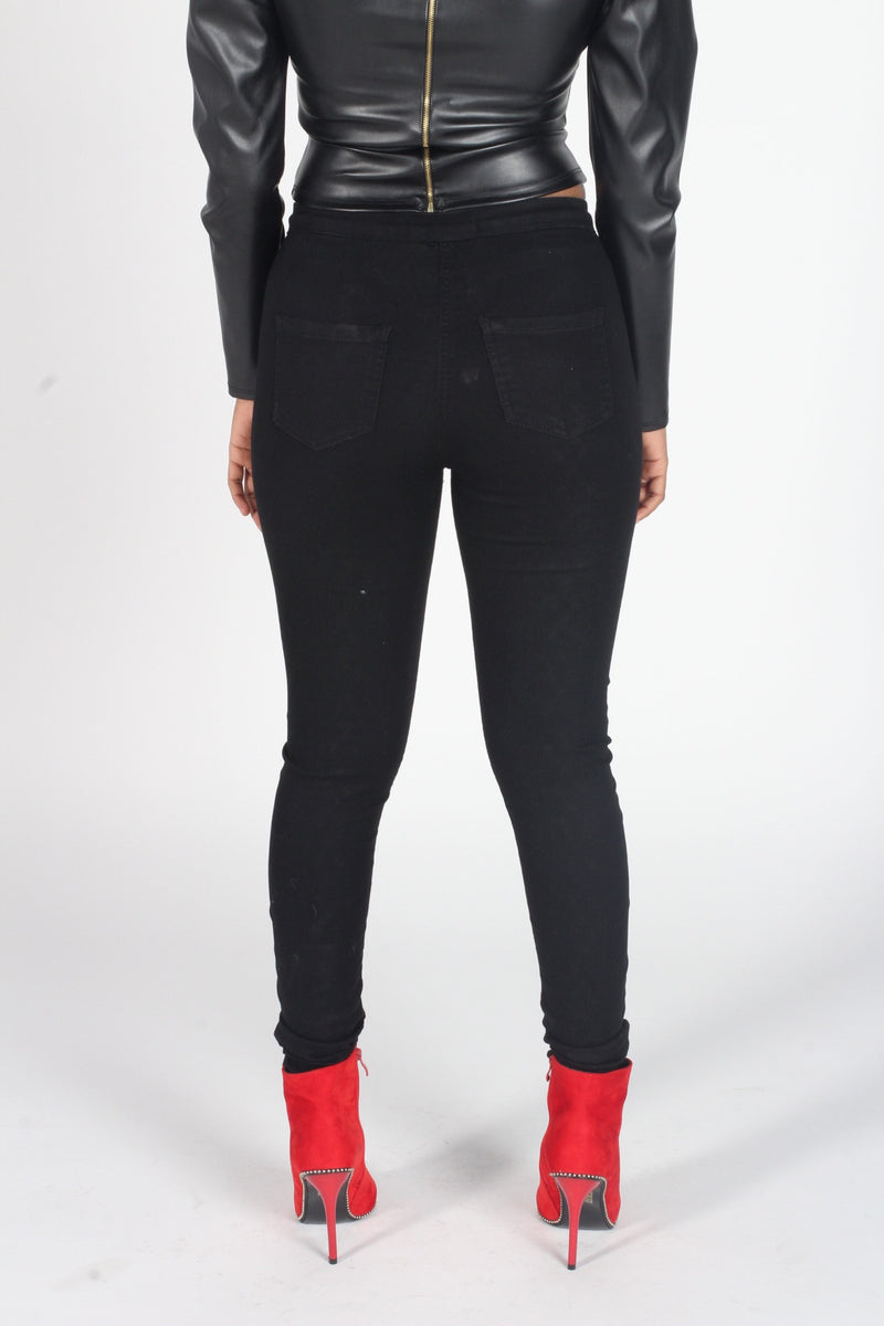 Lace Me Up Black Skinny Jeans