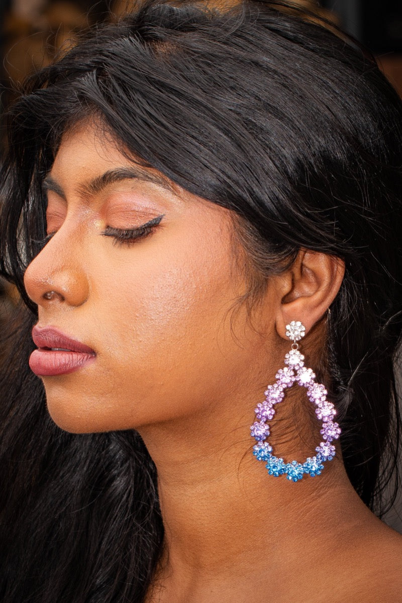 Purple Rain Crystal Earrings