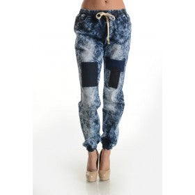 Patchwork Acid Washed Joggers