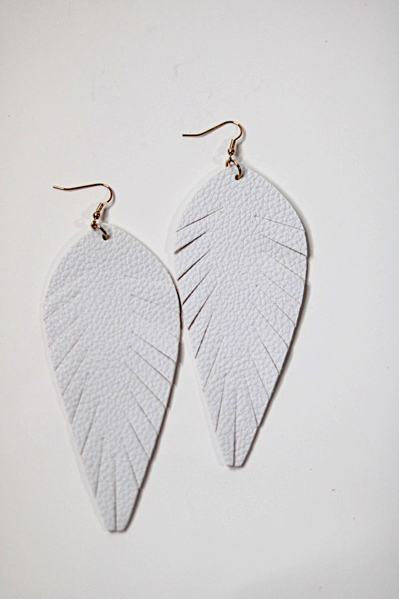 White Toucan Feathered Earrings
